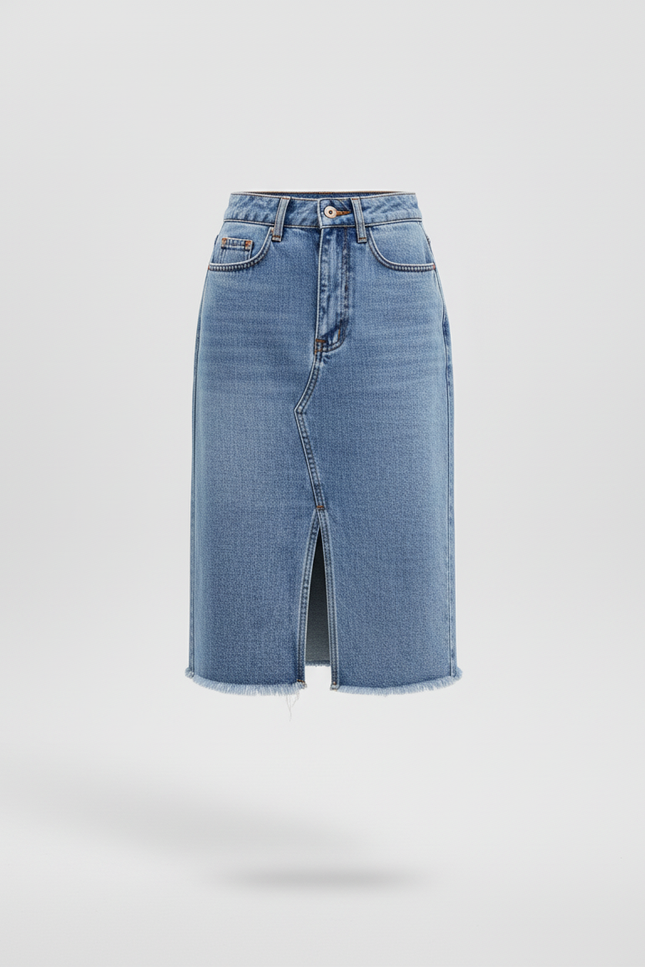 Jupe Crayon Jean Fendue